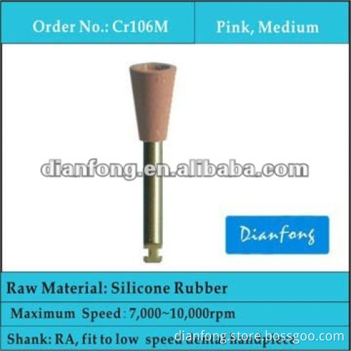 pink cup shape medium grit RA shank dental tooth polishing
